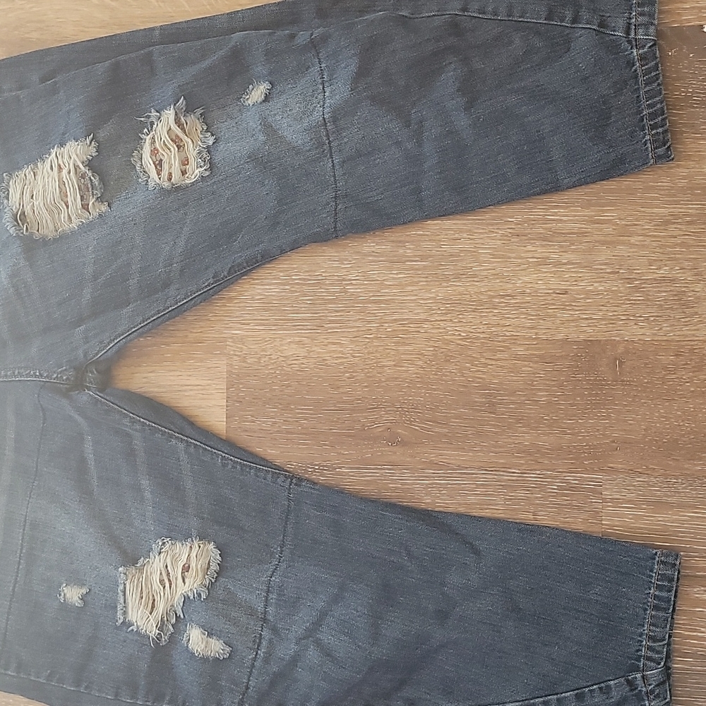 MONTHORIGIN PATCHWORK DISTRESSED JEANS - Picture 10 of 11